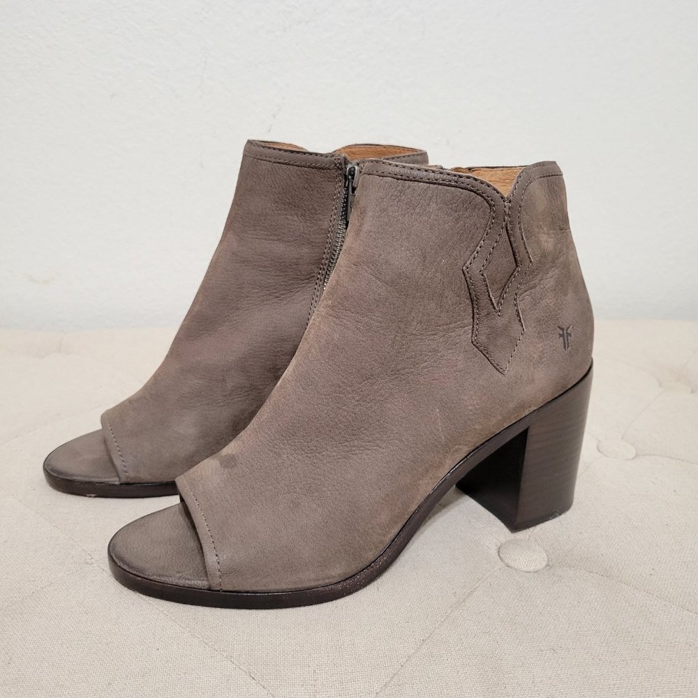 frye peep toe booties